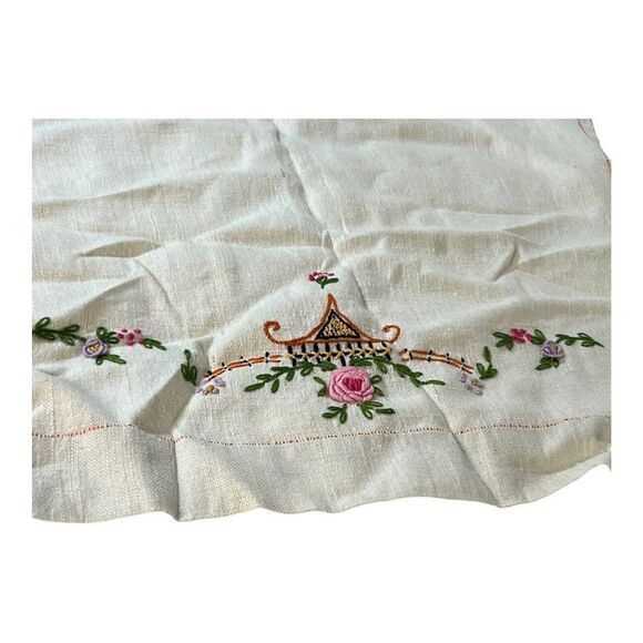 Vintage Tea Towel Cross Stitch Flour Sack Kitchen Retro Linen Cross Stitch Towel - Picture 2 of 5